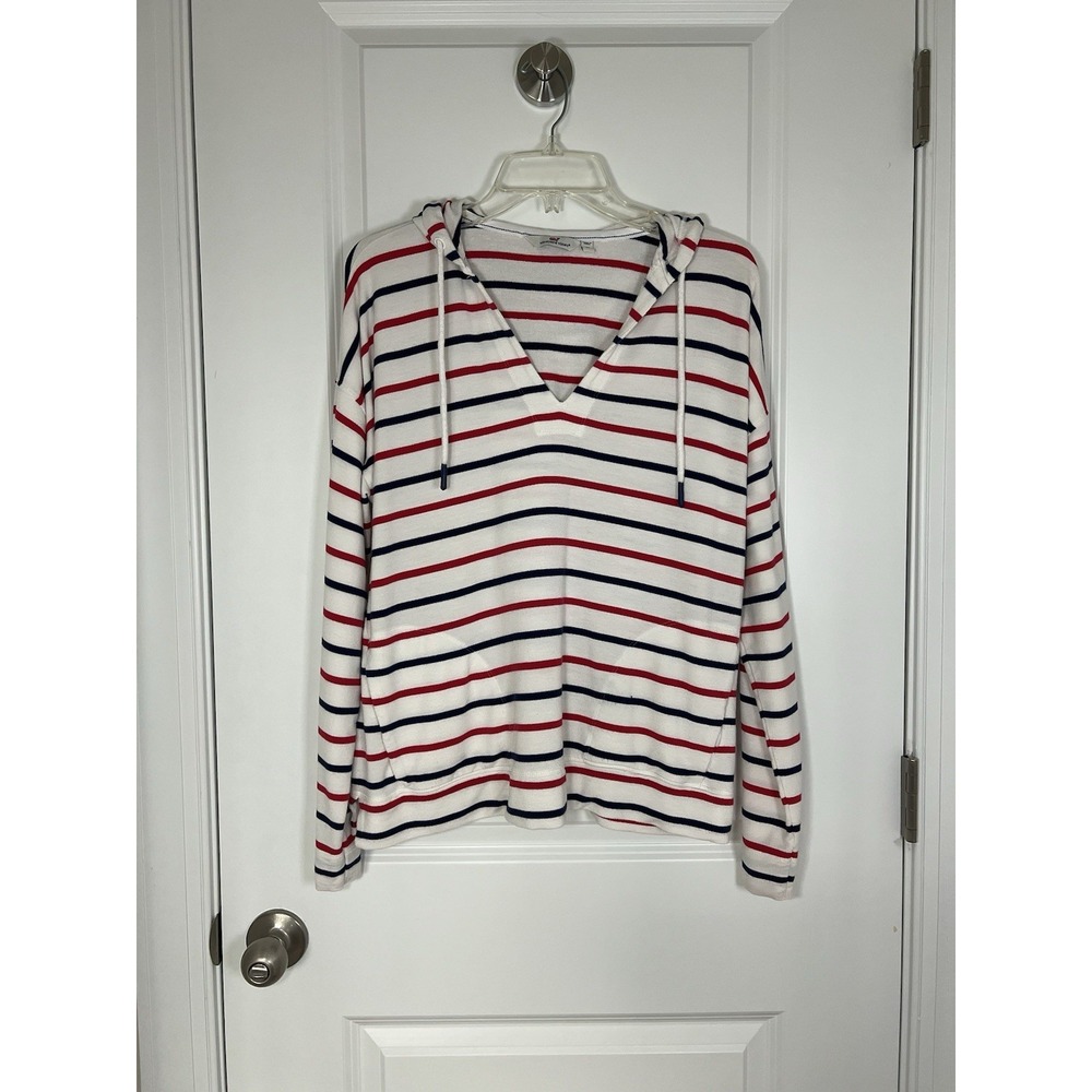 Vineyard Vines Red White Blue Striped Hoodie Women's Medium Nautical Beach